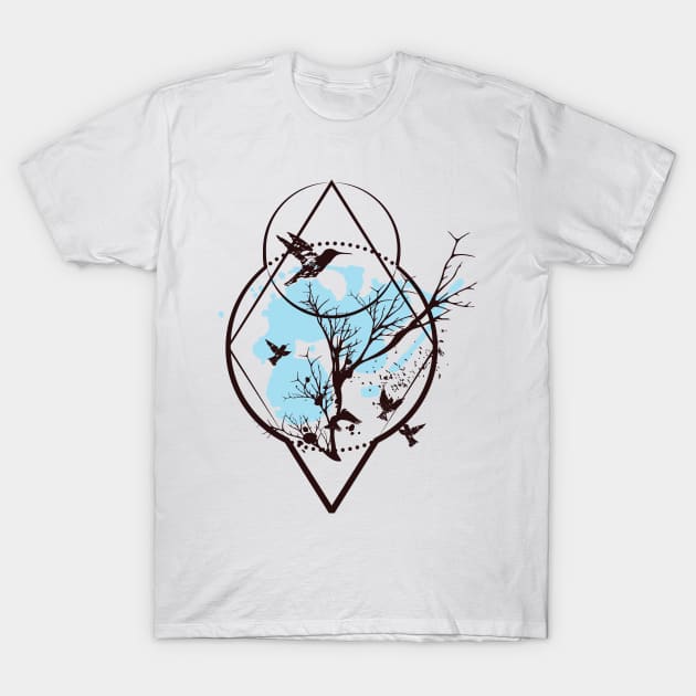 Birds Boho T-Shirt by Manlangit Digital Studio